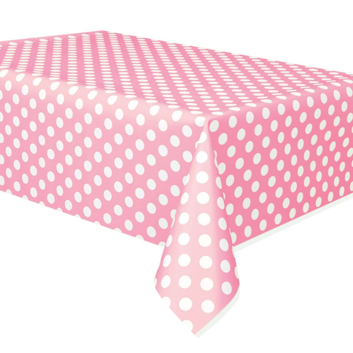 Tischdecke PVC Dots 137x274cm Rosa