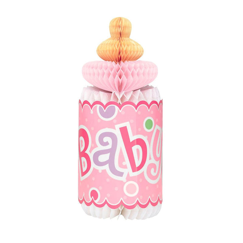 Tischaufsteller Babyflasche Pink Babyparty Dekoration für Mädchen