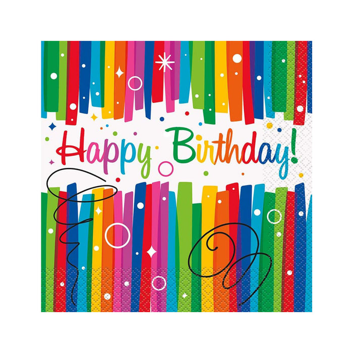 Servietten "Happy Birthday Konfetti" | 16Stk./33x33cm
