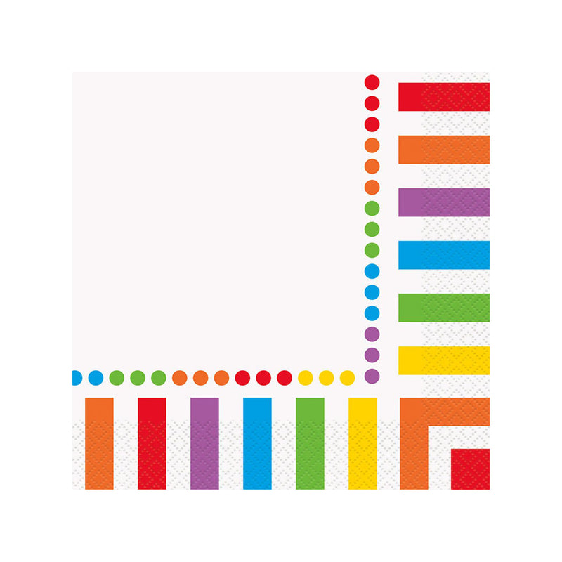 Servietten "Happy Birthday Rainbow Party" | 16Stk./33x33cm