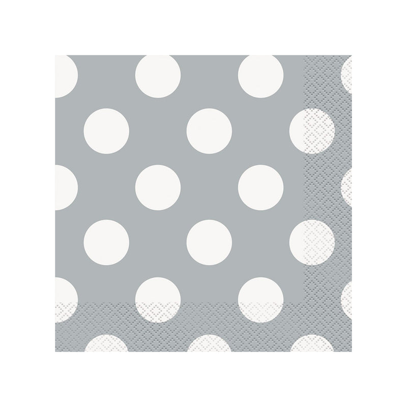 Servietten "Dots" - Silber | 16Stk./33x33cm