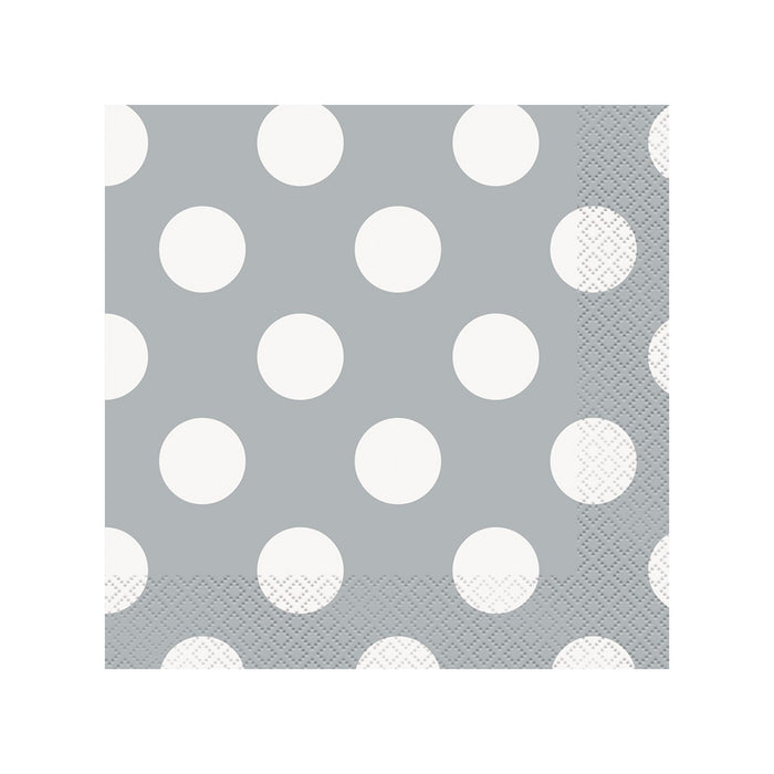 Servietten "Dots" - Silber | 16Stk./33x33cm