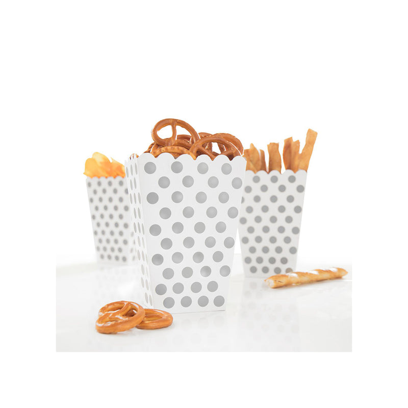 Snackbox Dots 8Stk./9x14cm Silber