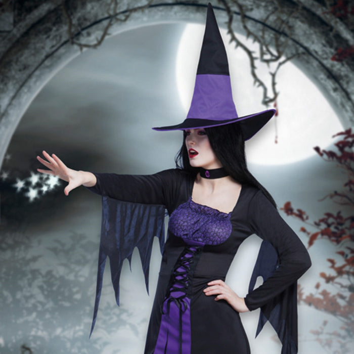 Kostüm Lady Hexe lila/schwarz Gr.36/38