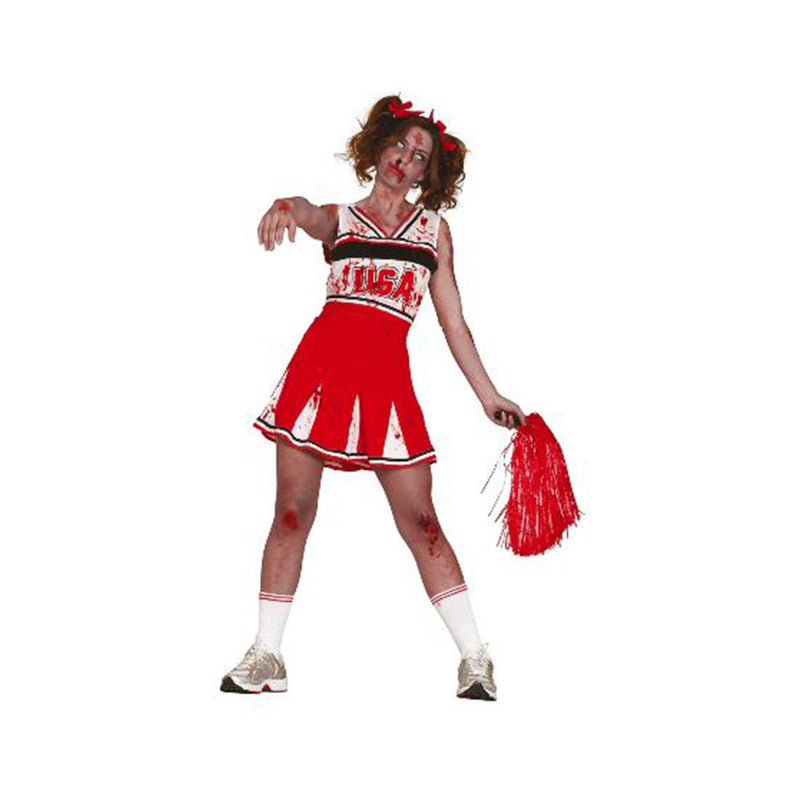 Kostüm Lady Zombie Cheerleader Kleid Gr.M