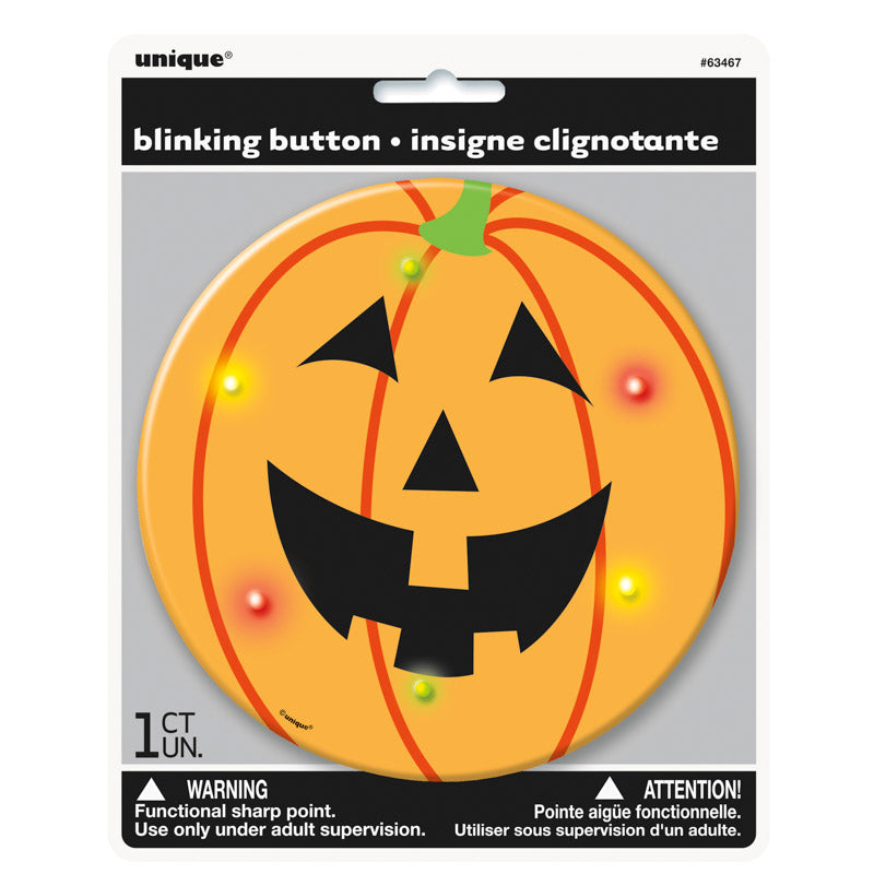 Button Blink Kürbiskopf