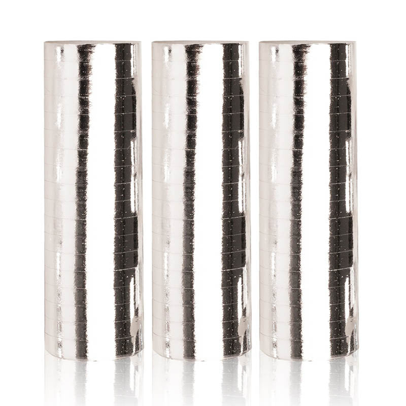 Luftschlangen "Metallic" 4m / 3 Rollen | Silber