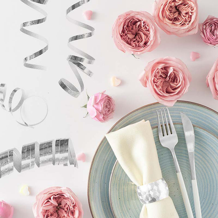 Luftschlangen "Holografisch" 4m / 1 Rolle | Silber