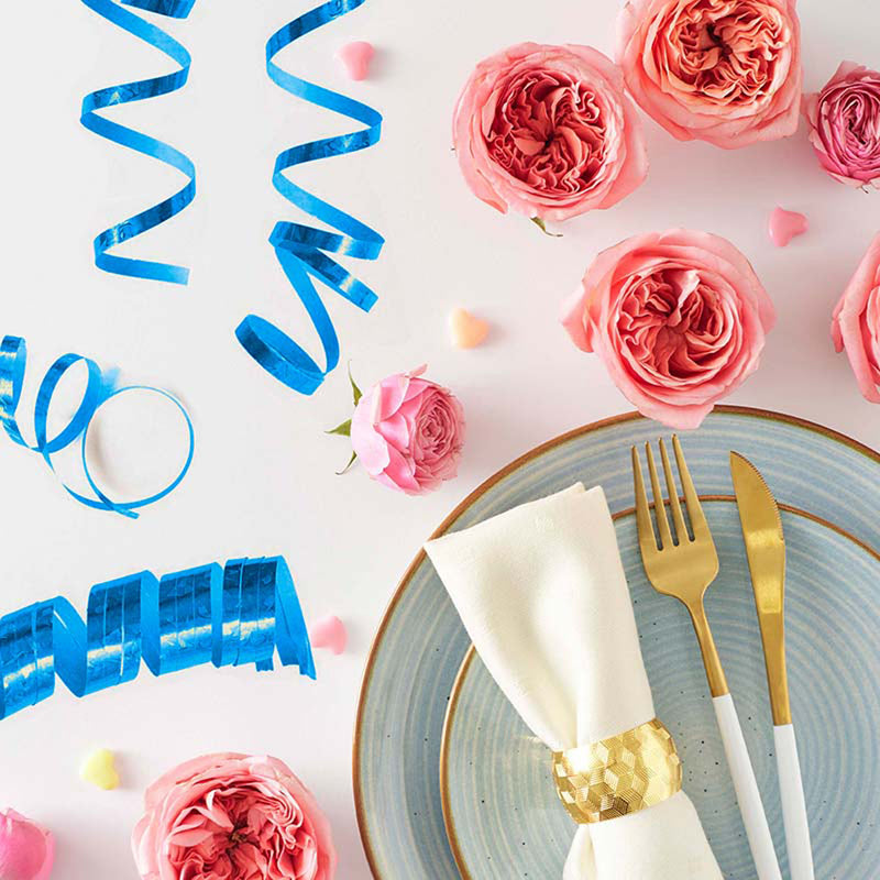 Luftschlangen "Holografisch" 4m / 5 Rollen | Blau