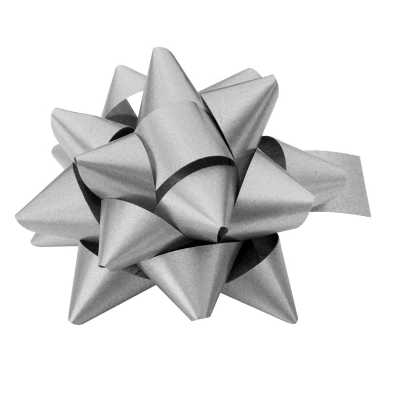 Geschenkband Goldina-Polyband-Rosette matt 70mm Silber
