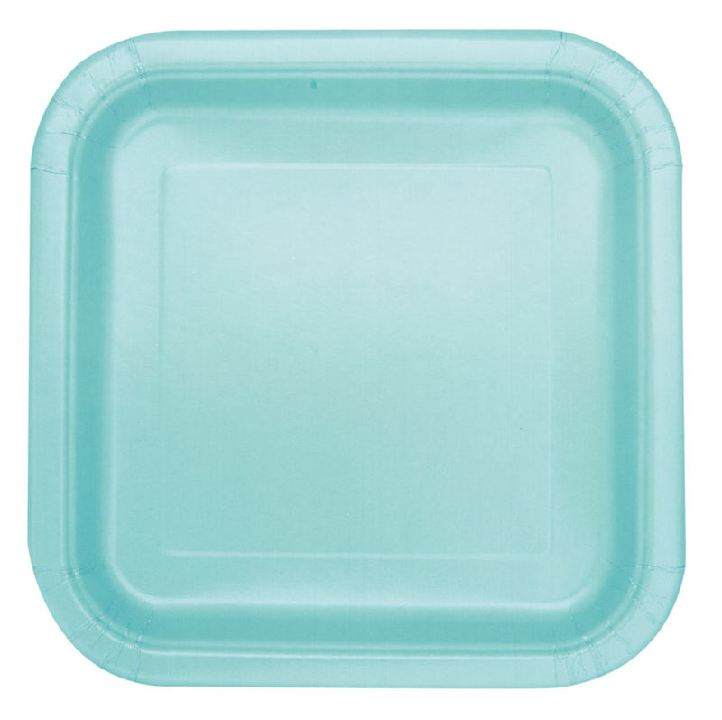 Pappteller Uni Quadratisch 23cm/14Stk. Minze