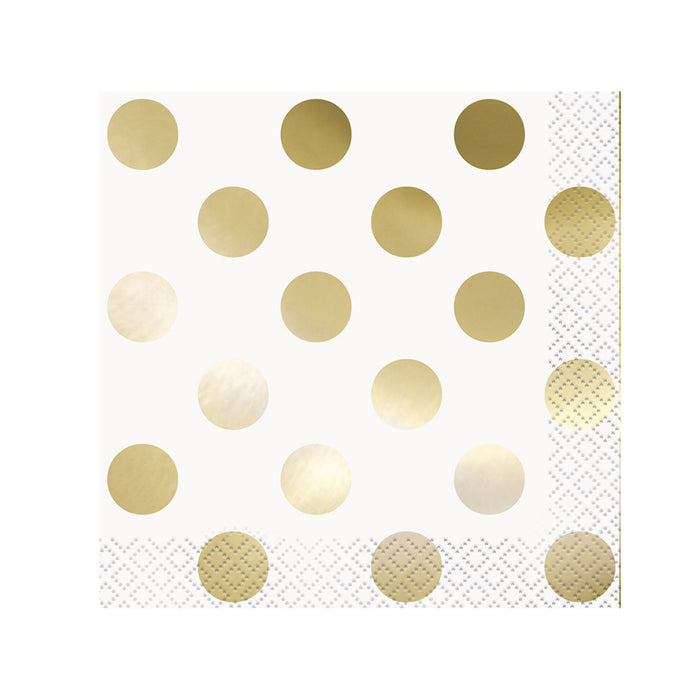 Servietten "Dots" - Gold | 16Stk./25x25cm
