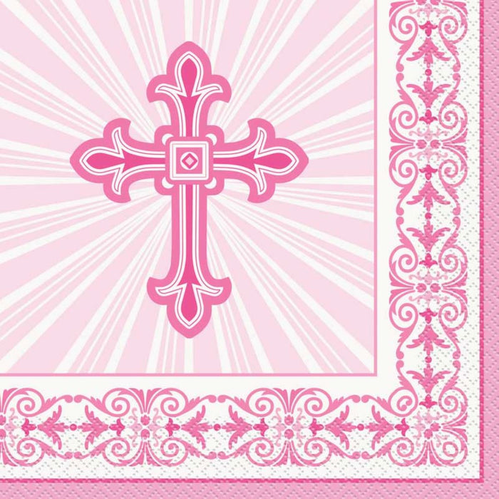 Servietten "Kreuz Pink" | 16Stk./33x33cm