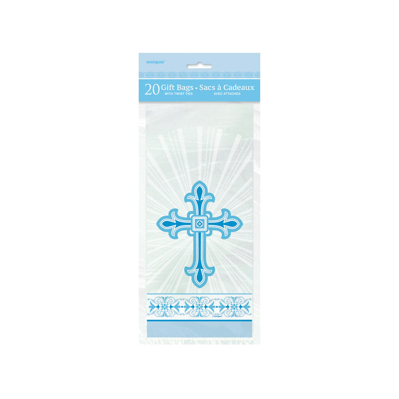 Geschenktüte Cello 12x28cm/20St. Kreuz Blau