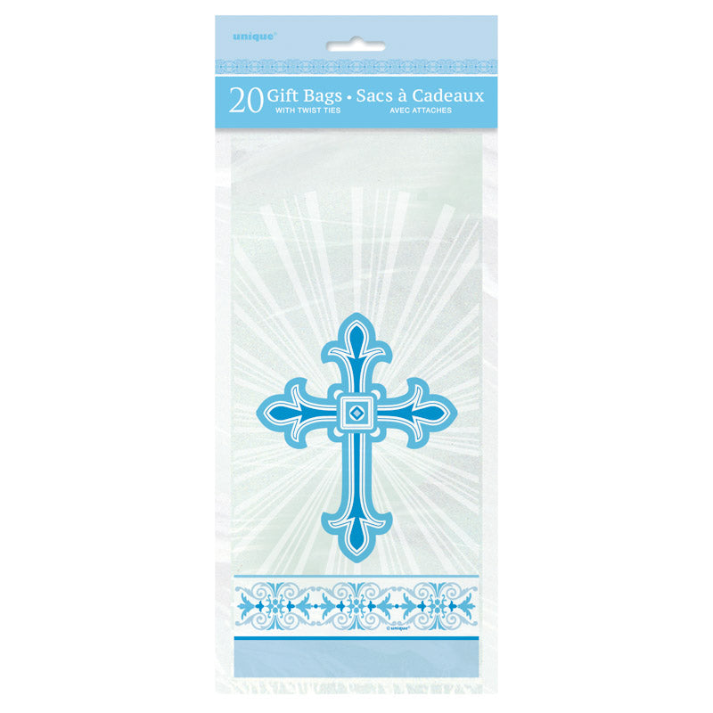 Geschenktüte Cello 12x28cm/20St. Kreuz Blau