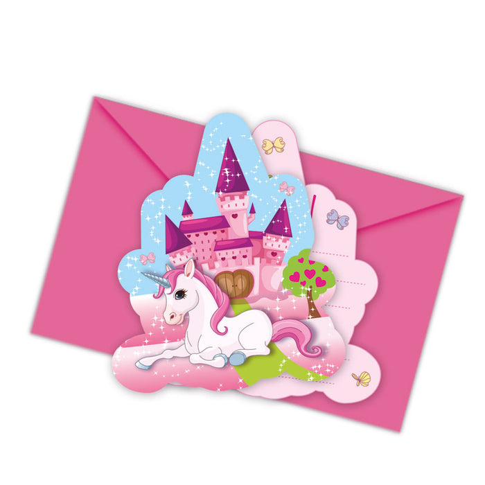Einladung Einhorn 6Stk.