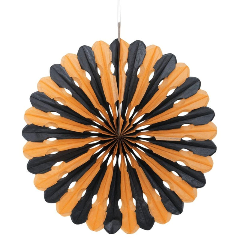 Dekofächer Schwarz/Orange 40cm/1Stk.
