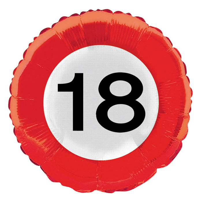 ABC18 Folienballon "Verkehrsschild #18" | 43 cm