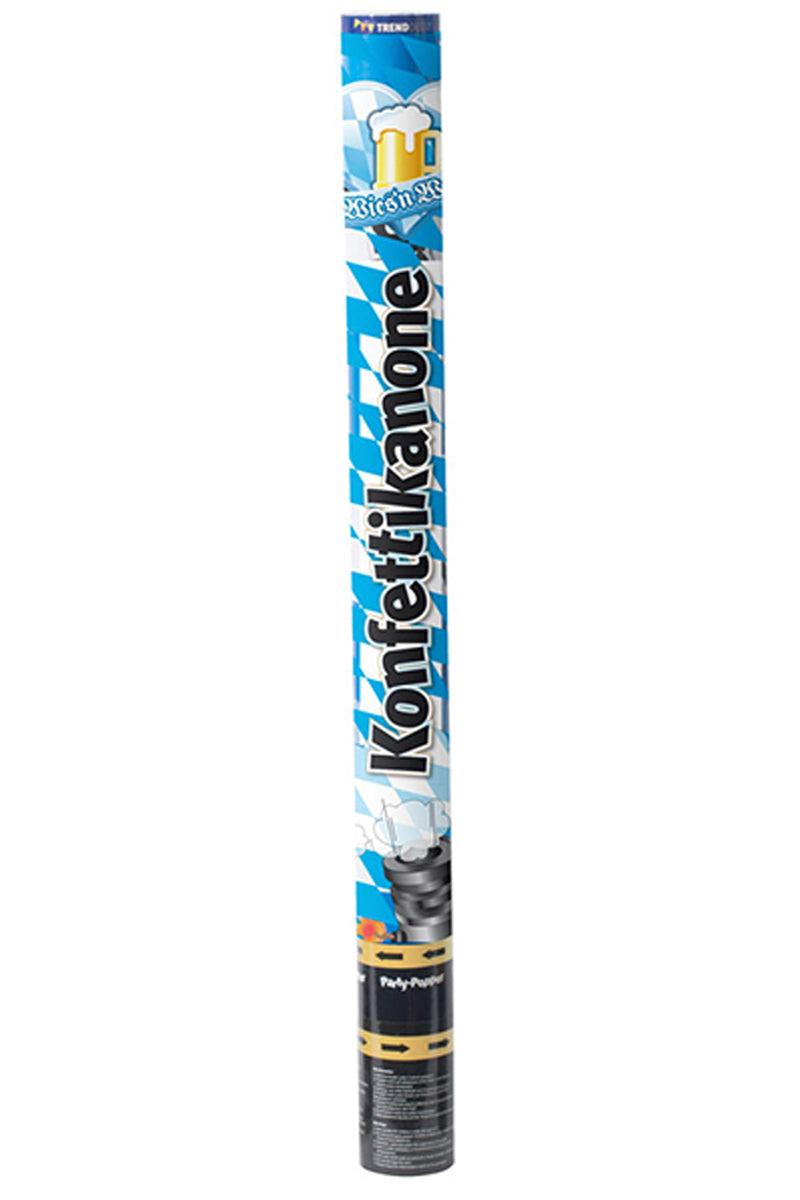 Konfettishooter Papier Bayern Weiss-Blau 60cm