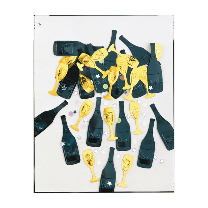 Konfetti Metall 14g Cheers Gold/Schwarz/Silber