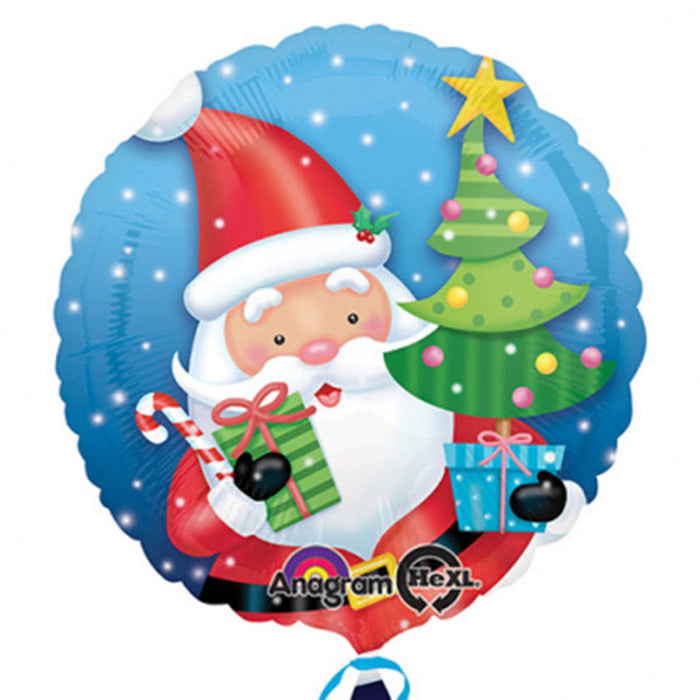 ABC18 Folienballon "Santa mit Baum" | Ø 45 cm
