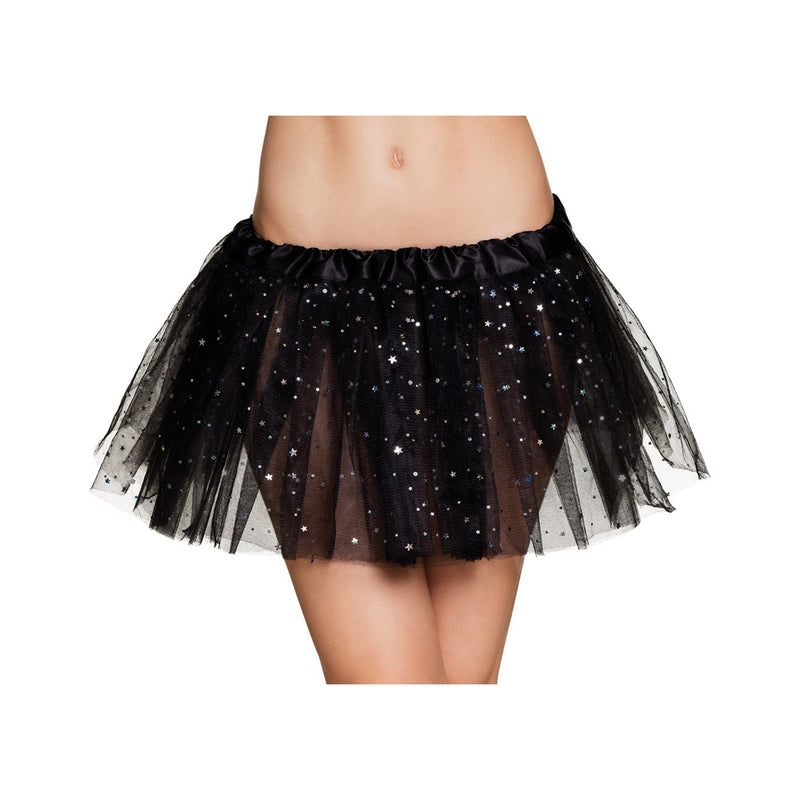 Acc Tütü Uni Tüll Glitter Schwarz