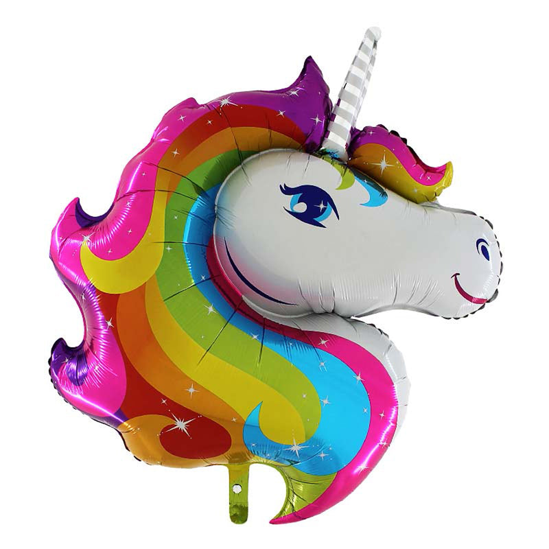 14" Miniloon "Einhornkopf Regenbogen" (unverpackt)