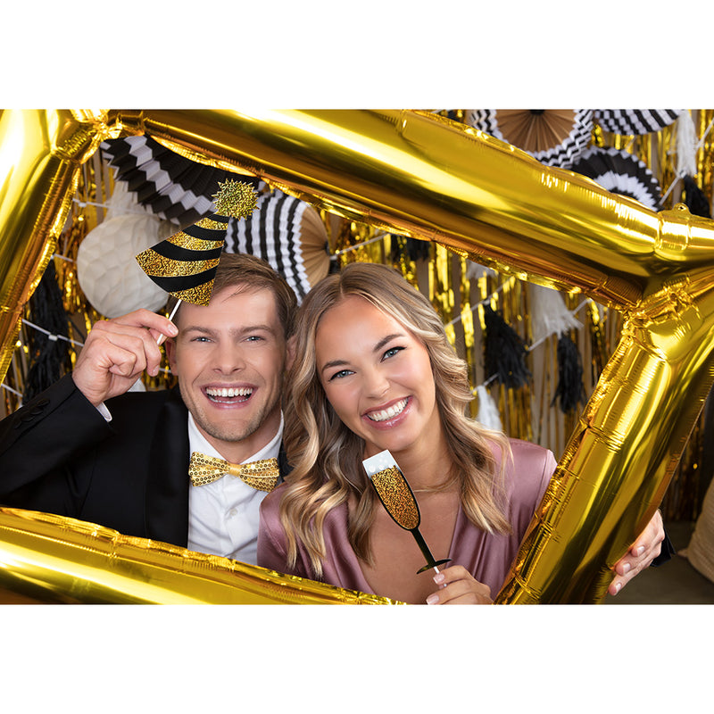 12 Foto Requisiten mit Folienballon Fotorahmen "Party"