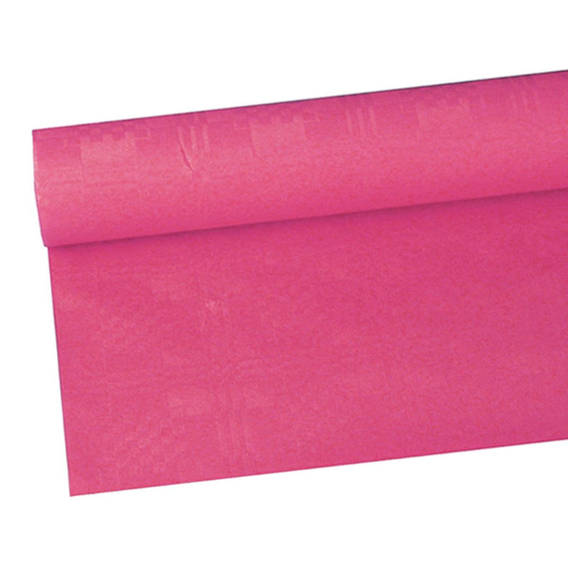 Tischdecke Papier Damastprägung 6x1,2m | Fuchsia