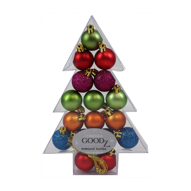 Weihnachtskugeln MilleFiori | Ø 3 cm | 17 Stück | Kunststoff bruchsicher