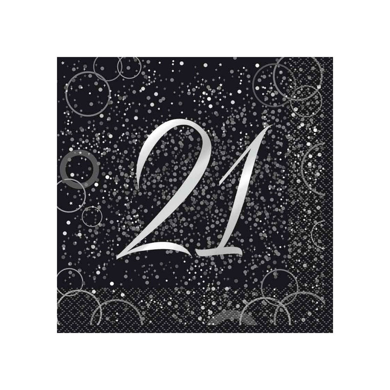 Servietten "HB Glitz" 16Stk./33x33cm | Silber #21