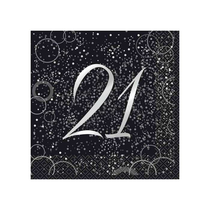 Servietten "HB Glitz" 16Stk./33x33cm | Silber #21