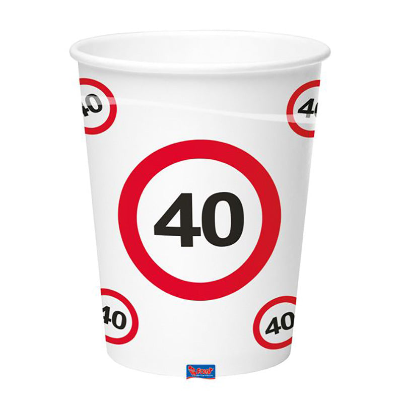 Pappbecher Verkehrsschild #40 | 8Stk./350ml
