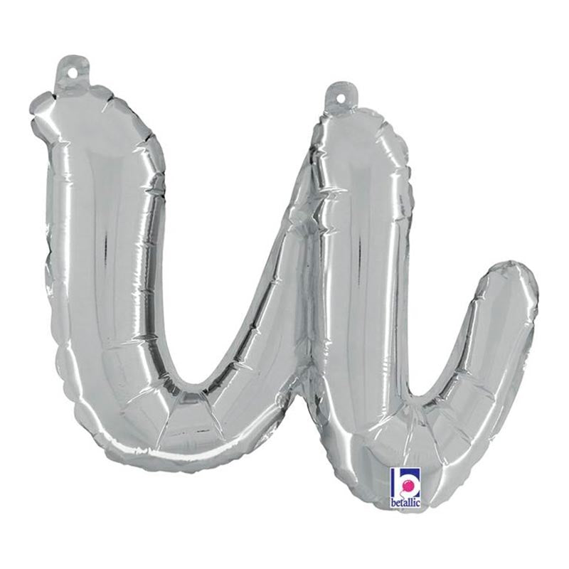 ABC14 Folienballon Buchstabe Skript Silber | U 36 cm