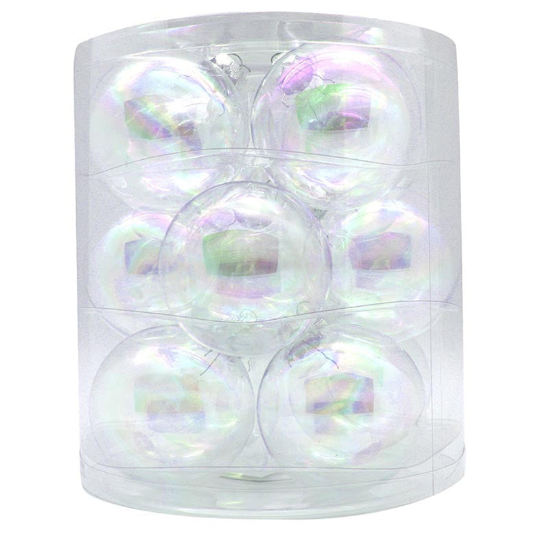 Weihnachtskugeln Irisierend | Ø 8 cm | 12 Stück | Glas | Schimmernde Christbaumkugeln
