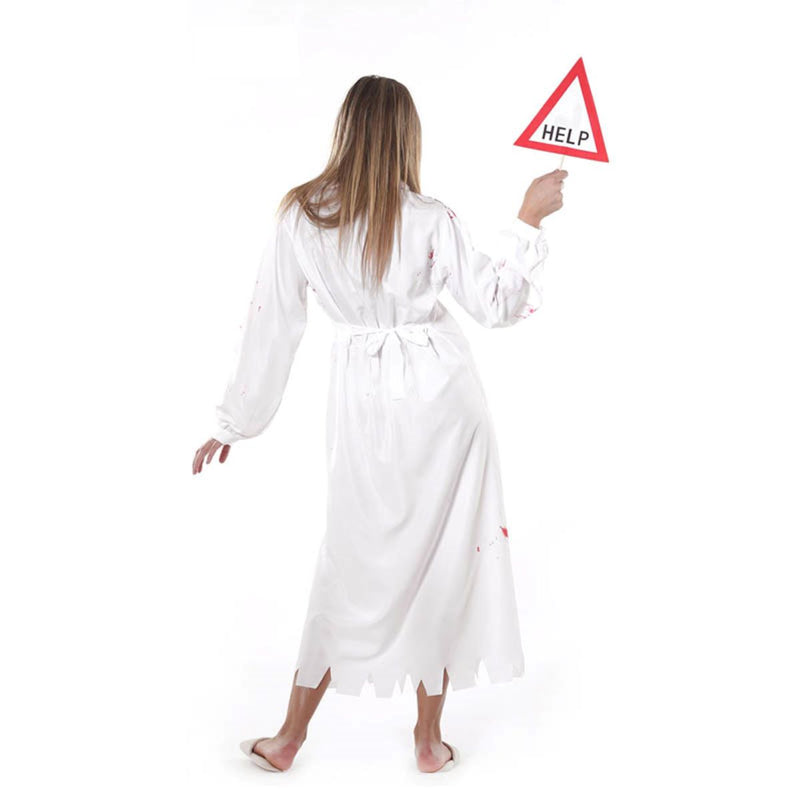 Kostüm Lady Zombi Unfall (Kleid, Schild) Gr.38/40