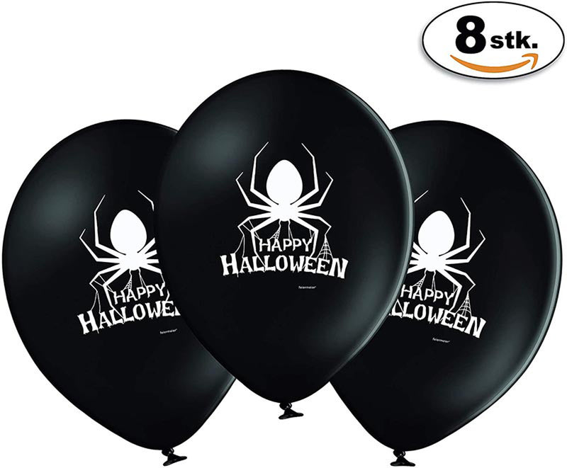 FM-Latexballon Happy HW Spinne ca.33cmØ/8 St. Schwarz