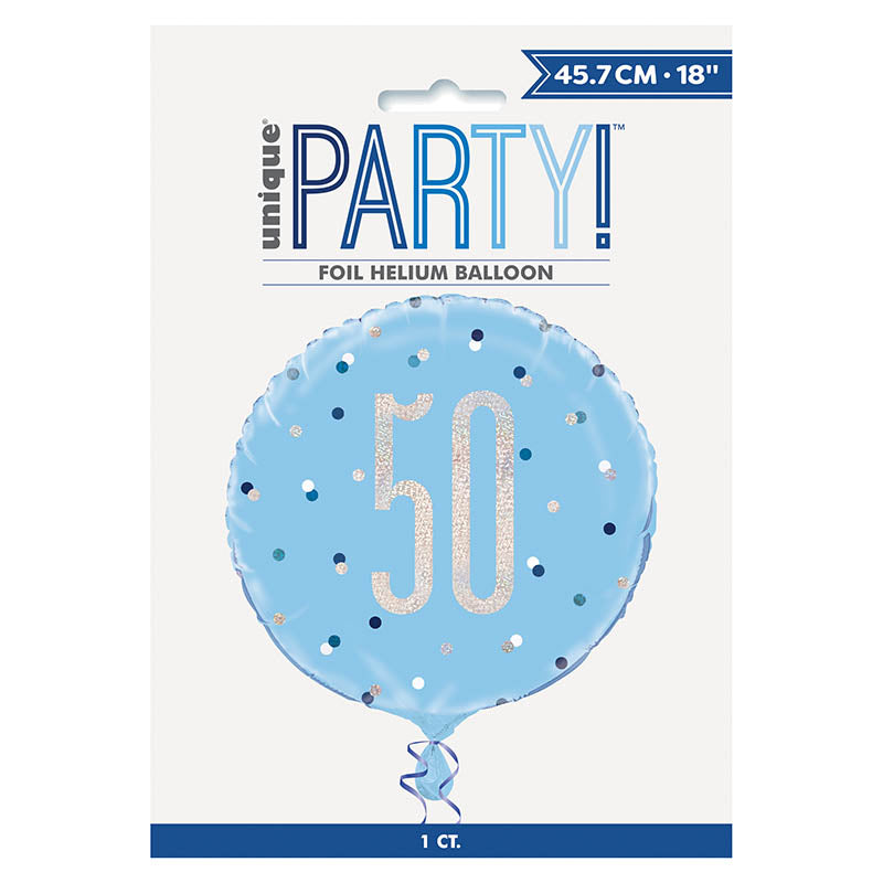 18"/Ø45cm Folienballon "Glitz Blau" | #50