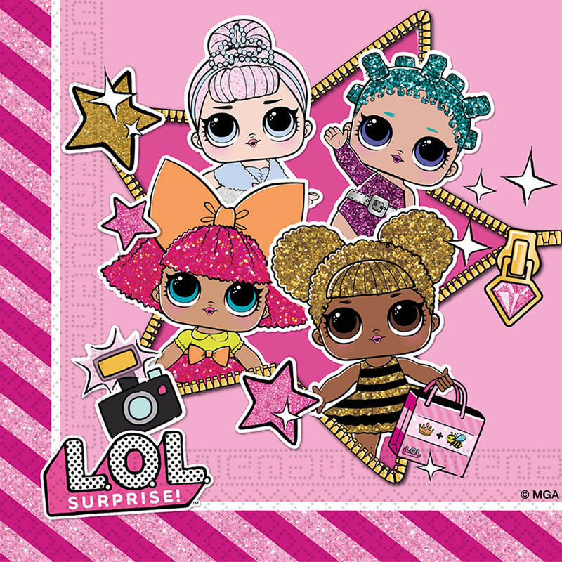 Servietten LOL Glitterati 20Stk/33x33cm