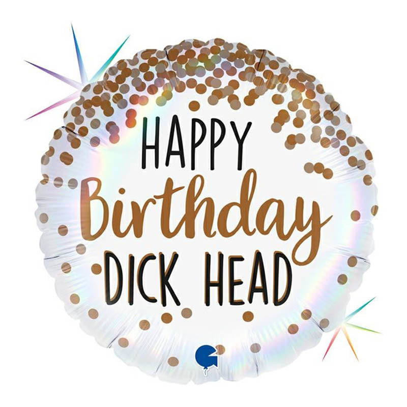 18"/Ø46cm Folienballon "Happy Birthday" Dick Head