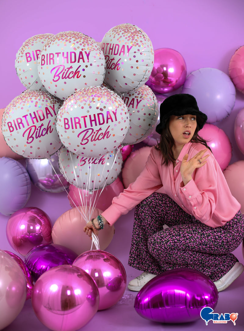 18"/Ø46cm Folienballon "Birthday Bitch"