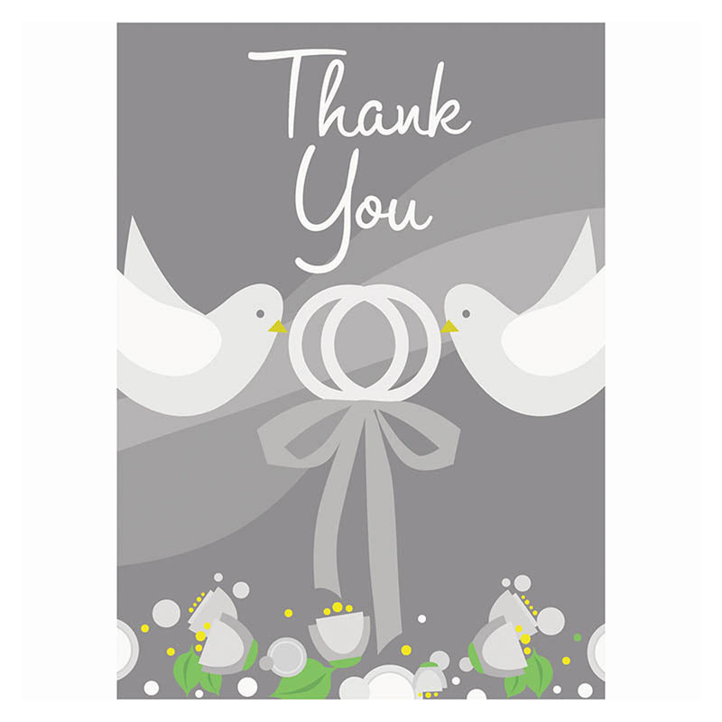 Karten Thank You 8St Silver Wedding