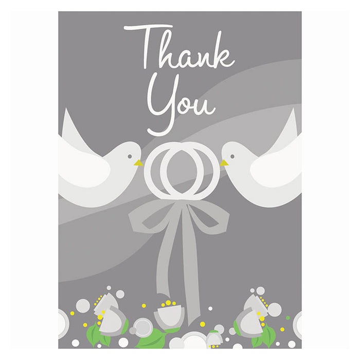 Karten Thank You 8St Silver Wedding