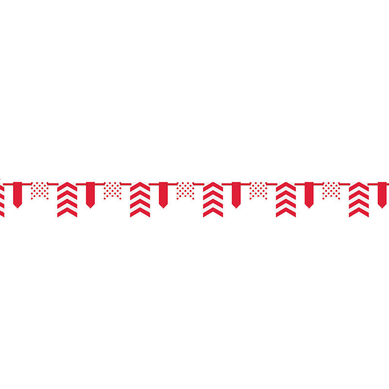 Banner DOTS & STRIPES & Chevron rot