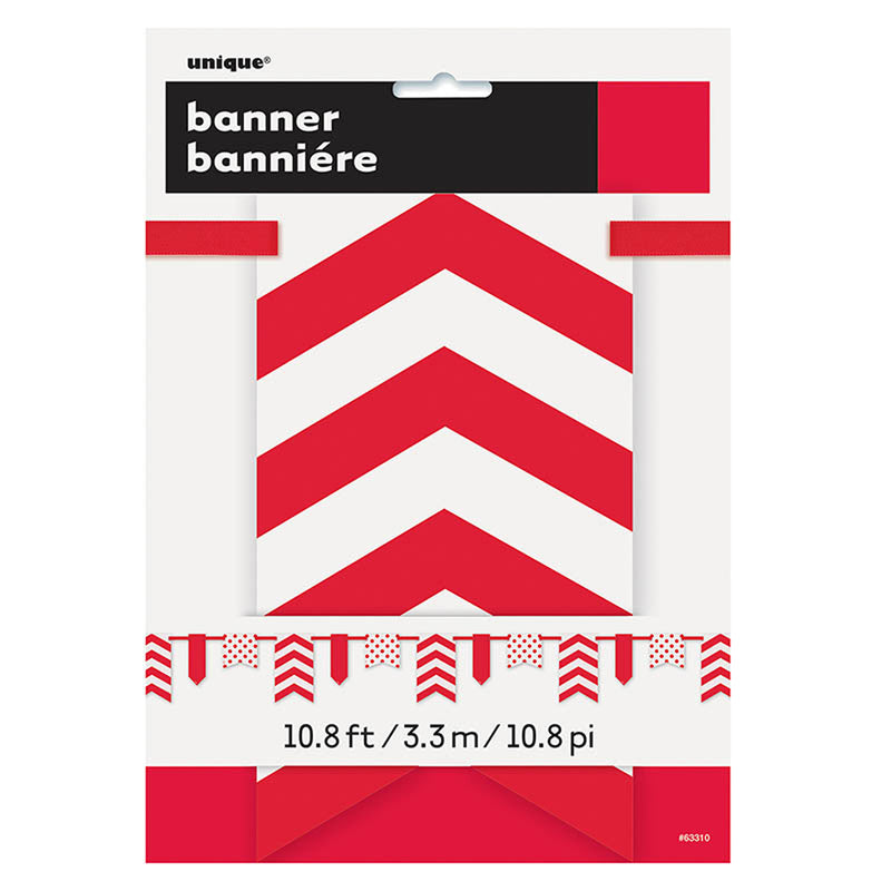 Banner DOTS & STRIPES & Chevron rot