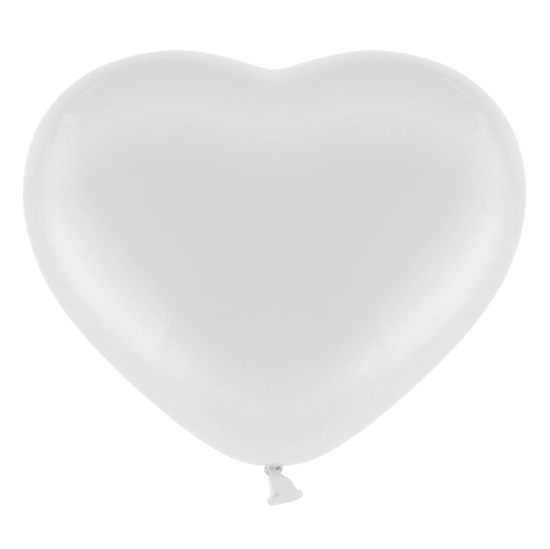 6 Herz Luftballons Ø 28cm | Weiß