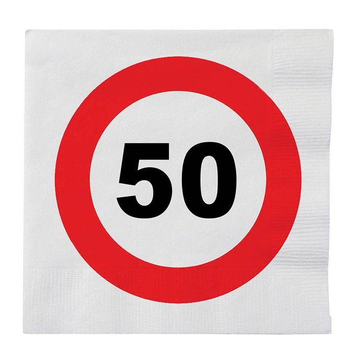 Servietten Verkehrsschild #50 | 20Stk./33cm