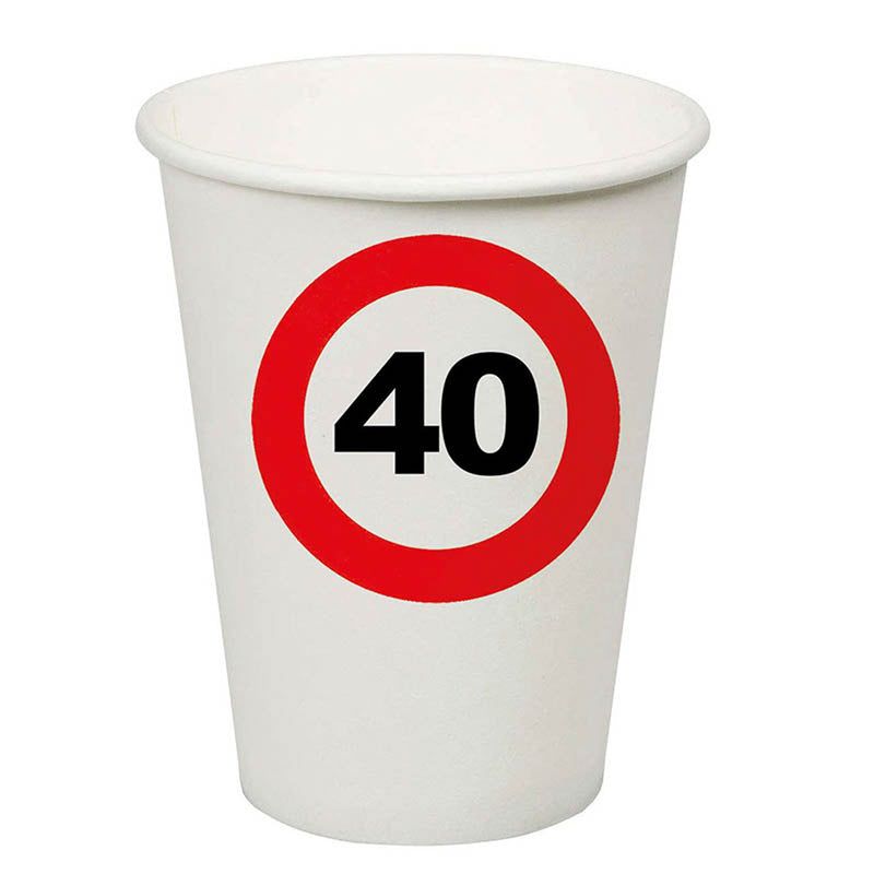 Pappbecher Verkehrsschild #40 | 250ml/8Stk.