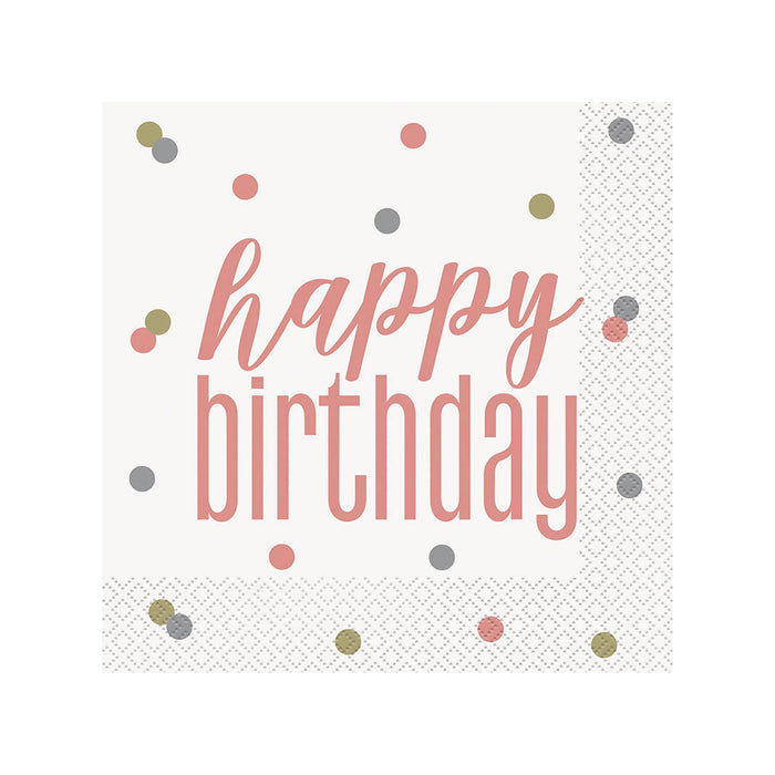 Servietten HB Glitz 16Stk./33x33cm Rosegold HB