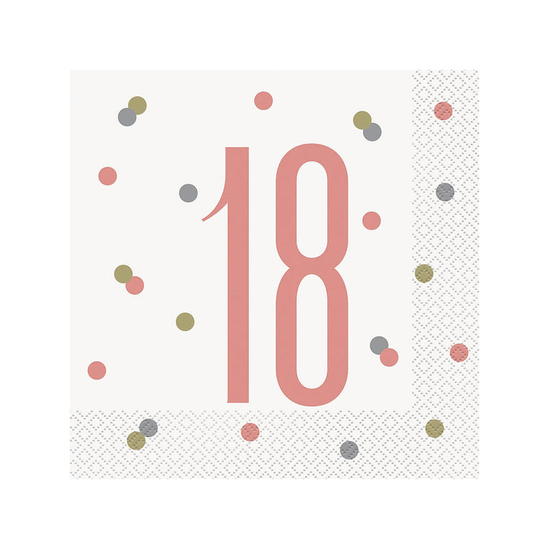 Servietten HB Glitz 16Stk./33x33cm Rosegold #18